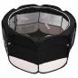 Preview: Faltbarer Welpenlaufstall mit Tragetasche Schwarz 145x145x61 cm