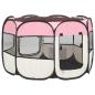 Preview: Faltbarer Welpenlaufstall mit Tragetasche Rosa 90x90x58 cm 