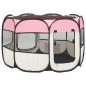 Preview: Faltbarer Welpenlaufstall mit Tragetasche Rosa 90x90x58 cm 