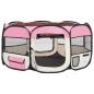 Preview: Faltbarer Welpenlaufstall mit Tragetasche Rosa 145x145x61 cm