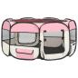 Preview: Faltbarer Welpenlaufstall mit Tragetasche Rosa 145x145x61 cm