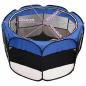 Preview: Faltbarer Welpenlaufstall mit Tragetasche Blau 125x125x61 cm