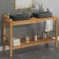 Preview: Waschtisch Massivholz Teak mit Waschbecken Marmor Schwarz