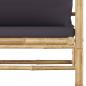 Preview: 6-tlg. Garten-Lounge-Set mit Dunkelgrauen Kissen Bambus