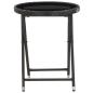 Preview: 3-tlg. Bistro-Set Poly Rattan und Hartglas Schwarz
