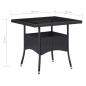 Preview: 3-tlg. Garten-Essgruppe Poly Rattan und Glas Schwarz