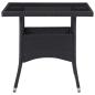 Preview: 3-tlg. Garten-Essgruppe Poly Rattan und Glas Schwarz