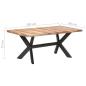 Preview: Esstisch 180x90x75 cm Massivholz Honigfarben