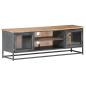 Preview: ARDEBO.de - TV-Schrank Grau 120x30x40 cm Massivholz Akazie und Stahl