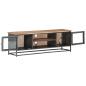 Preview: TV-Schrank Grau 120x30x40 cm Massivholz Akazie und Stahl