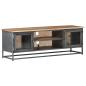 Preview: TV-Schrank Grau 120x30x40 cm Massivholz Akazie und Stahl