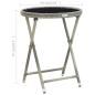 Preview: 3-tlg. Bistro-Set Poly Rattan und Hartglas Grau