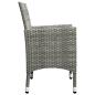 Preview: 3-tlg. Bistro-Set Poly Rattan und Hartglas Grau