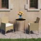 Preview: 3-tlg. Bistro-Set Poly Rattan und Hartglas Beige