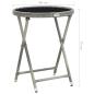 Preview: 3-tlg. Bistro-Set Poly Rattan und Hartglas Grau