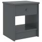 Preview: ARDEBO.de - Nachttisch Dunkelgrau 35x30x40 cm Kiefer Massivholz