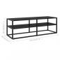 Preview: TV-Schrank Schwarz mit Schwarzem Hartglas 120x40x40 cm
