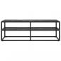 Preview: TV-Schrank Schwarz mit Hartglas Marmor-Optik 120x40x40 cm
