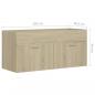 Preview: Waschbeckenunterschrank Sonoma-Eiche 100x38,5x46cm
