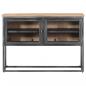 Preview: ARDEBO.de - Sideboard Grau 100x30x70 cm Massivholz Akazie