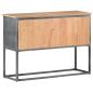 Preview: Sideboard Grau 100x30x70 cm Massivholz Akazie