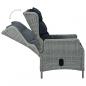 Preview: Verstellbarer Gartensessel mit Auflagen Poly Rattan Hellgrau