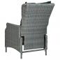 Preview: Verstellbarer Gartensessel mit Auflagen Poly Rattan Hellgrau