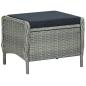 Preview: Verstellbarer Gartensessel mit Fußhocker Poly Rattan Hellgrau