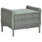 Preview: Verstellbarer Gartensessel mit Fußhocker Poly Rattan Hellgrau