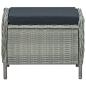 Preview: Verstellbarer Gartensessel mit Fußhocker Poly Rattan Hellgrau
