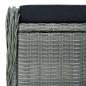 Preview: Verstellbarer Gartensessel mit Fußhocker Poly Rattan Hellgrau