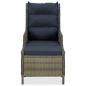Preview: Verstellbarer Gartensessel mit Fußhocker Poly Rattan Braun