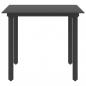 Preview: Garten-Esstisch Schwarz 80x80x74 cm Stahl und Glas