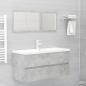 Preview: Waschbeckenunterschrank Betongrau 100x38,5x45 cm Holzwerkstoff