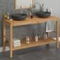 Preview: Waschtisch Massivholz Teak mit Waschbecken Marmor Schwarz