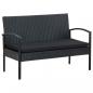 Preview: 4-tlg. Garten-Lounge-Set mit Auflagen Poly Rattan Schwarz