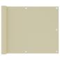 Preview: ARDEBO.de - Balkon-Sichtschutz Creme 75x300 cm Oxford-Gewebe