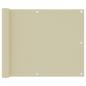 Preview: ARDEBO.de - Balkon-Sichtschutz Creme 75x500 cm Oxford-Gewebe