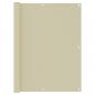Preview: ARDEBO.de - Balkon-Sichtschutz Creme 120x600 cm Oxford-Gewebe