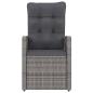 Preview: 7-tlg. Garten-Essgruppe mit Kissen Poly Rattan Grau