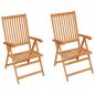 Preview: Gartenstühle 2 Stk. mit Roten Kissen Massivholz Teak