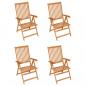 Preview: Gartenstühle 4 Stk. mit Grünen Kissen Massivholz Teak