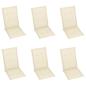Preview: Gartenstühle 6 Stk. mit Creme Kissen Massivholz Teak