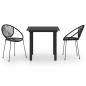 Preview: 3-tlg. Garten-Essgruppe PVC Rattan Schwarz