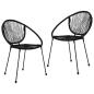 Preview: 3-tlg. Garten-Essgruppe PVC Rattan Schwarz