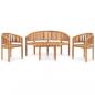 Preview: ARDEBO.de - 4-tlg. Garten-Lounge-Set Massivholz Teak