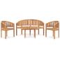 Preview: 4-tlg. Garten-Lounge-Set Massivholz Teak