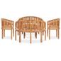 Preview: 5-tlg. Garten-Lounge-Set Massivholz Teak