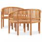 Preview: 3-tlg. Garten-Lounge-Set Massivholz Teak