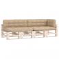 Preview: ARDEBO.de - Palettenkissen 5-tlg. Beige Stoff